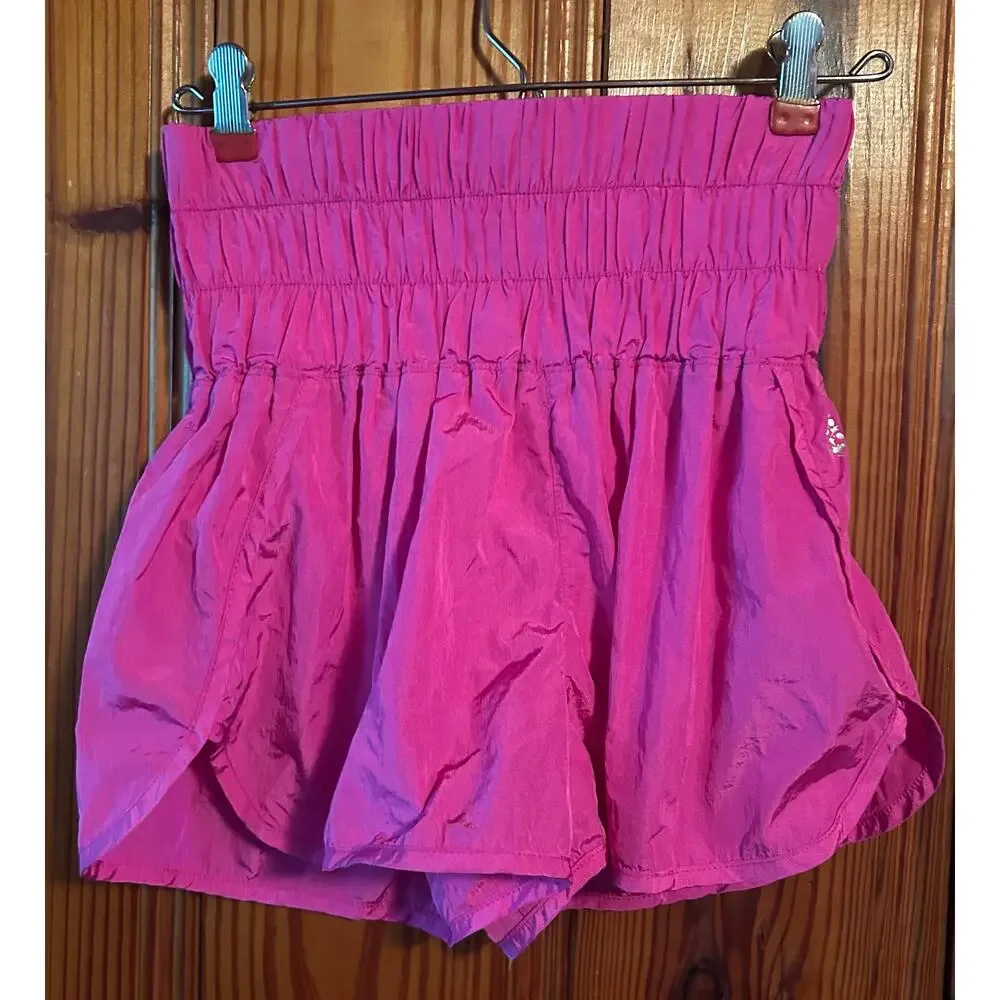 Free people movement way home shorts womens small pink athletic elastic waist